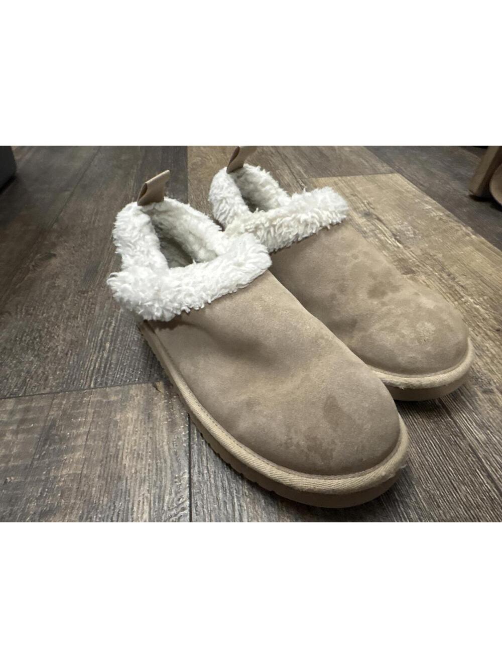 UGGS Koolaburra Cozy Faux Shearling Lined Slip-On Slippers - Tan Size 6
